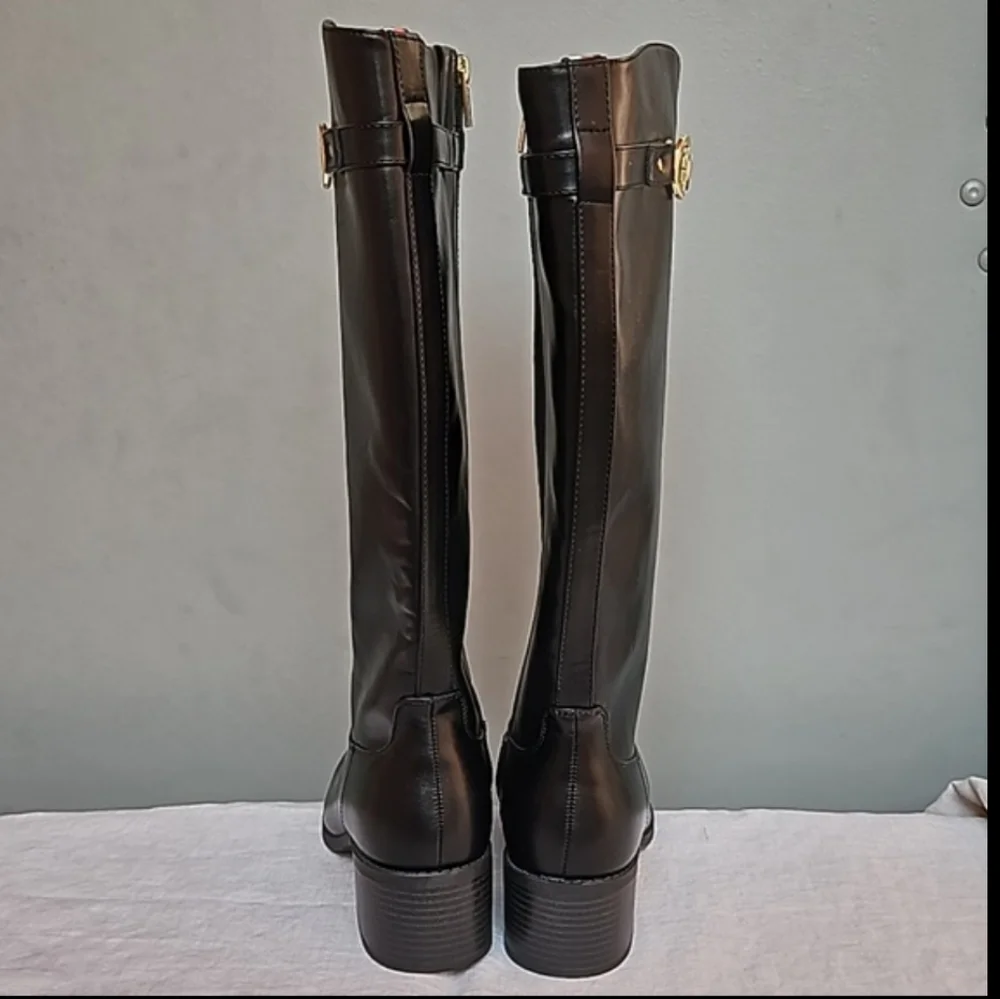 Tommy Hilfiger black knee length boots equestrian size 11